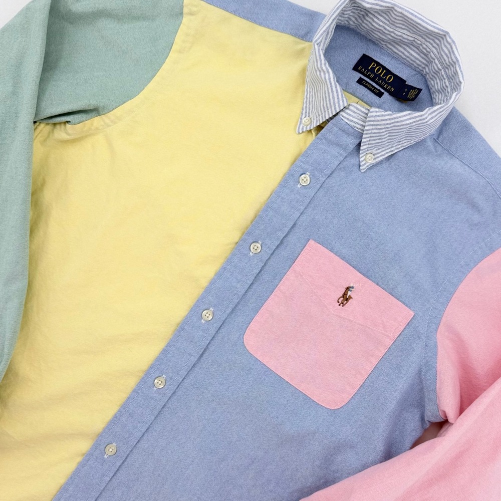 Polo Ralph Lauren Oxford Colorblock Classic Fit Button Down Mens S  Excellent - Picture 2 of 10